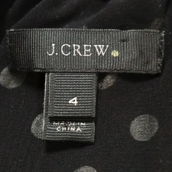 💯% silk J. Crew 1 shoulder strap polka dots flowy bow back zipper size 4 - Picture 5 of 8